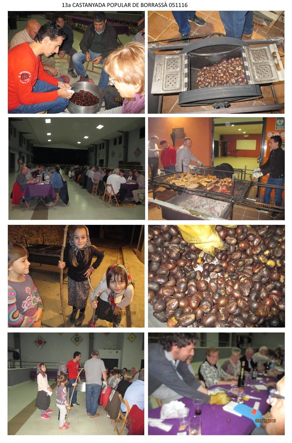 Un centenear de persones han degustat les castanyes, el fruit típic de la tardor en la tretzena Castanyada popular de Borrassà, que s'ha fet aquest dissabte passat a la sala de L'Ateneu.